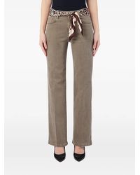 Liu Jo - Leopard-Print Scarf Straight-Leg Jeans - Lyst