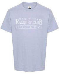 Sporty & Rich - Ny Racquet Club Cotton T-Shirt - Lyst