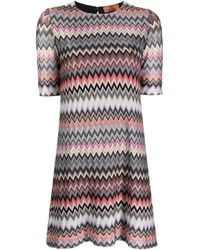 Missoni - Mini-jurk Van Katoenblend Met Zigzagpatroon - Lyst
