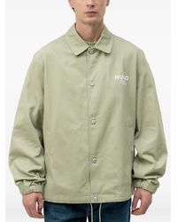 HUGO - Cotton-Twill Coach Jacket With Logo Details - Lyst