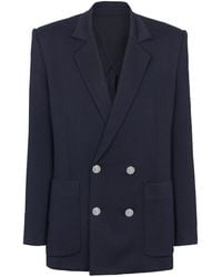 Balmain - Monogram-Pattern Double-Breasted Blazer - Lyst