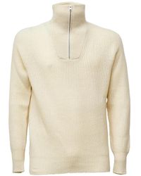 Amaranto - Ribbed Half-Zip Sweater - Lyst