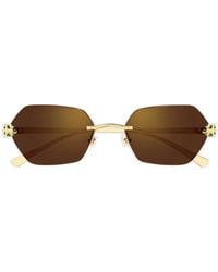 Cartier - Geometric Rimless Sunglasses - Lyst