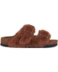 Birkenstock - Arizona Shearling Buckle Sandals - Lyst