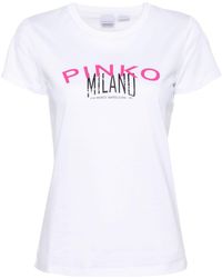 Pinko - Katoenen T-shirt Met Logoprint - Lyst