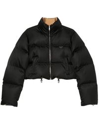 Prada - Cropped-Jacke Aus Re-Nylon - Lyst