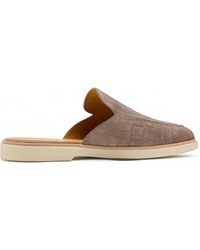 Magnanni - Crocodile-Effect Suede Mules - Lyst