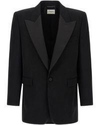 Saint Laurent - Peak-Lapel Single-Breasted Blazer - Lyst