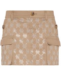 Philipp Plein - Crystal Monogram Miniskirt - Lyst
