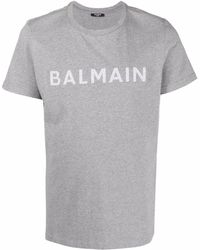 Balmain - T-Shirt mit Logo-Applikation - Lyst