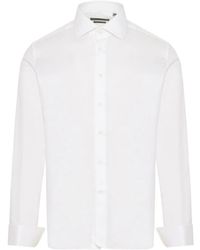 Corneliani - Curved Hem Button-Up Shirt - Lyst