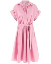 Nude - Short-Sleeve Midi Dress - Lyst