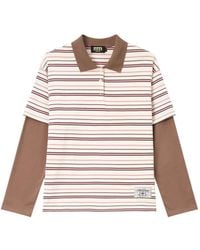 Mini Cream - Striped Layered-Effect Polo Shirt - Lyst