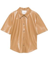 Nanushka - Clare Blouse Met Korte Mouwen En Knopen - Lyst
