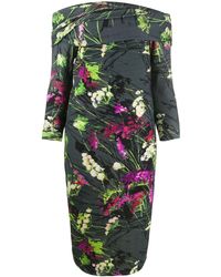 Blumarine Jurk Met Bloemenprint - Groen