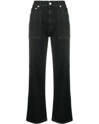 Helmut Lang Jeans a gamba ampia con lavaggio scuro - Nero