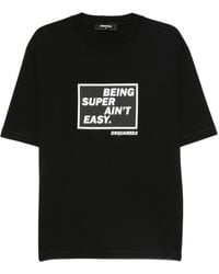 DSquared² - Grafisches Logo-Print Baumwoll-T-Shirt - Lyst