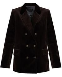 Zadig & Voltaire - Double-Breasted Velvet Blazer - Lyst