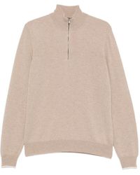 Peserico - Quarter-Zip Knitted Sweater - Lyst