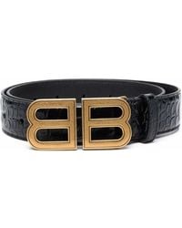 Balenciaga - Logo-buckle Leather Belt - Lyst