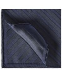 Brunello Cucinelli - Regimental-Stripe Silk Pocket Square - Lyst