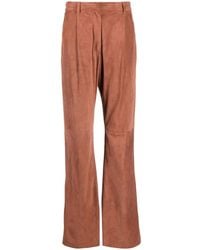 Brunello Cucinelli - Four-Pocket Leather Palazzo Pants - Lyst