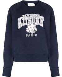 Maison Kitsuné - Graphic-print Cotton Sweatshirt - Lyst