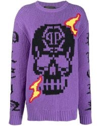 Philipp Plein - Skull Intarsia-Knit Jumper - Lyst