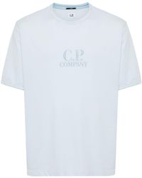 C.P. Company - Pikee-T-Shirt mit Logo-Stickerei - Lyst