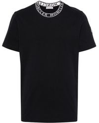 Moncler - Slim-fit Logo-jacquard Cotton-jersey T-shirt - Lyst