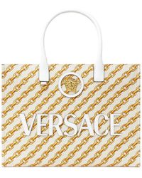 Versace - Große Chain Stripes La Medusa Tote Bag - Lyst