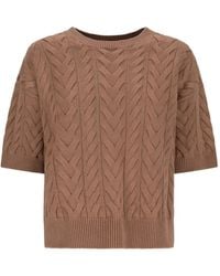 Max Mara - Cable-Knit Short-Sleeve Top - Lyst