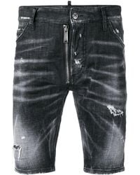 DSquared² - Gerafelde Denim Shorts - Lyst