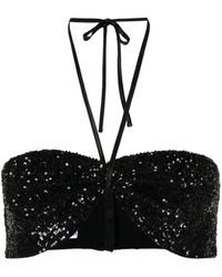 In the mood for love - T Patty Sequinned Bustier Cropped Top - Lyst