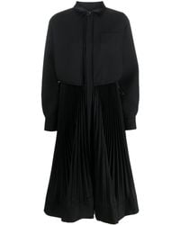 Sacai - Pleated Layered Midi Dress - Lyst