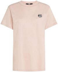 KARL LAGERFELD - Ikon Logo-Appliqué T-Shirt - Lyst