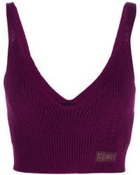 DSquared² - Logo-Patch Wool Crop Top - Lyst