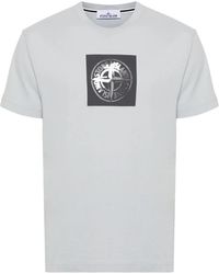 Stone Island - Compass-Print Cotton T-Shirt - Lyst