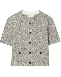 Tory Burch - Cropped Tweed Cardigan - Lyst