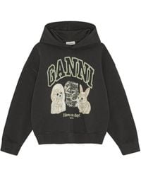 Ganni - Hoodie Met Logoprint - Lyst