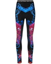 Versace - High-waisted Graphic-print leggings - Lyst