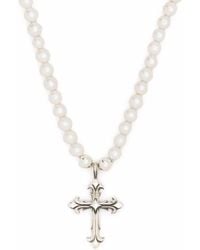 Emanuele Bicocchi - Pearl Necklace With Cross - Lyst