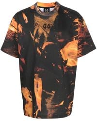 44 Label Group - Flame-print Short-sleeve T-shirt - Lyst