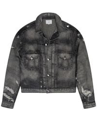 Rhude - Ripped-Detail Denim Jacket - Lyst