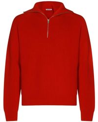 Jil Sander - Ribbed Half-Zip Sweater - Lyst