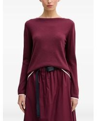 Benetton - Contrast-Trim Boat-Neck Sweater - Lyst