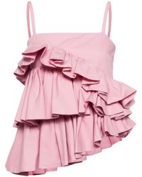 MSGM - Asymmetric Ruffle Top - Lyst