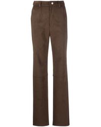 Nanushka - Faux-Suede Straight-Leg Trousers - Lyst