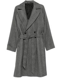 Tagliatore - Manteau Ceinturé À Chevrons - Lyst