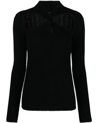 Versace - Gerippter Pullover mit Knoten - Lyst